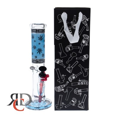 WATER PIPE STRAIGHT TUBE COLOR DOWNSTEM BLUE LEAF END PROHIBITION IN A GIFT BOX WP1930 1CT